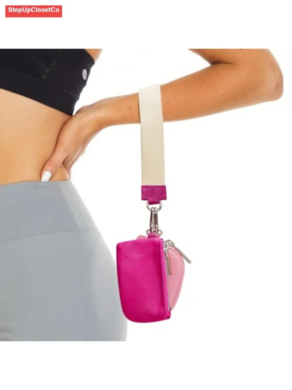 Mini Zip Around Wristlet Wallet with Detachable Pouch Keychain Coin Purse for